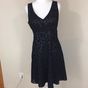 Ann Taylor Factory Loft Black Lace Sleeveless Dress Size 4
